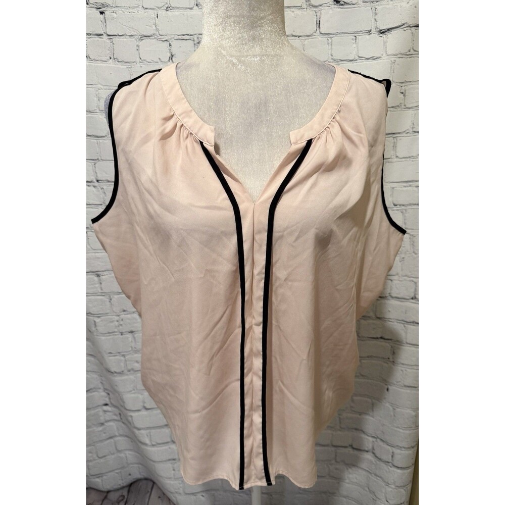 Calvin Klein Womens Tank Top Sleeveless Blouse Petal Pink Size Large Semi Sheer